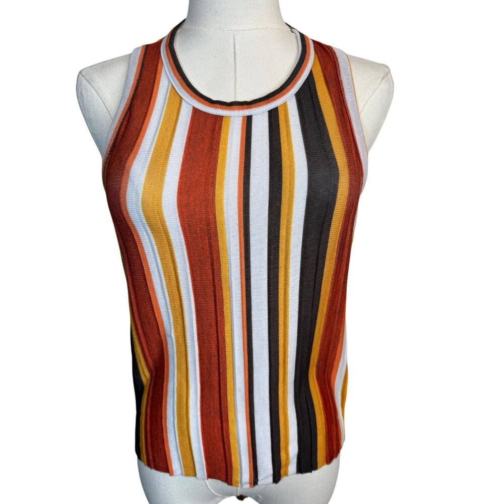 2/$30 ZARA Striped Small Sleeveless Knit Top Multicolor
